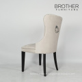 Tissu d&#39;ameublement blanc de haute qualité Tufted Oval Dining Chair